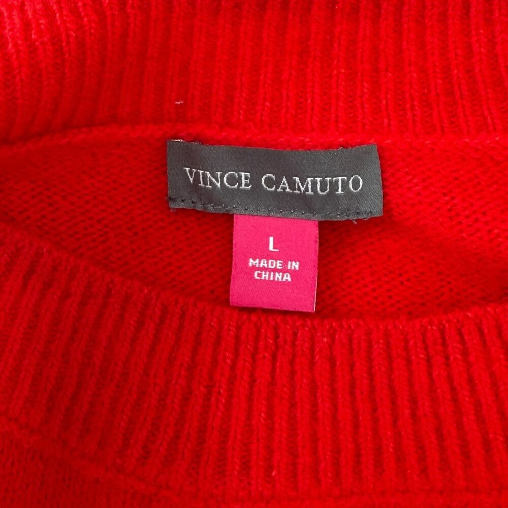 Vince Camuto Red Sweater w/ Front Seam Detail L‎ - Picture 2 of 6